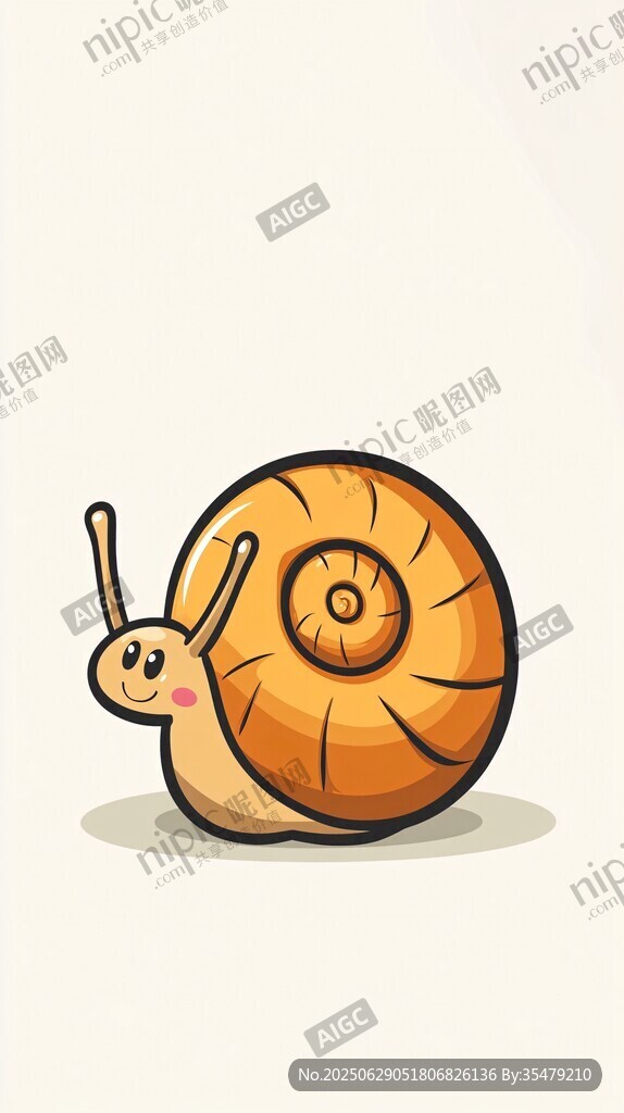 可爱卡通蜗牛形象插画