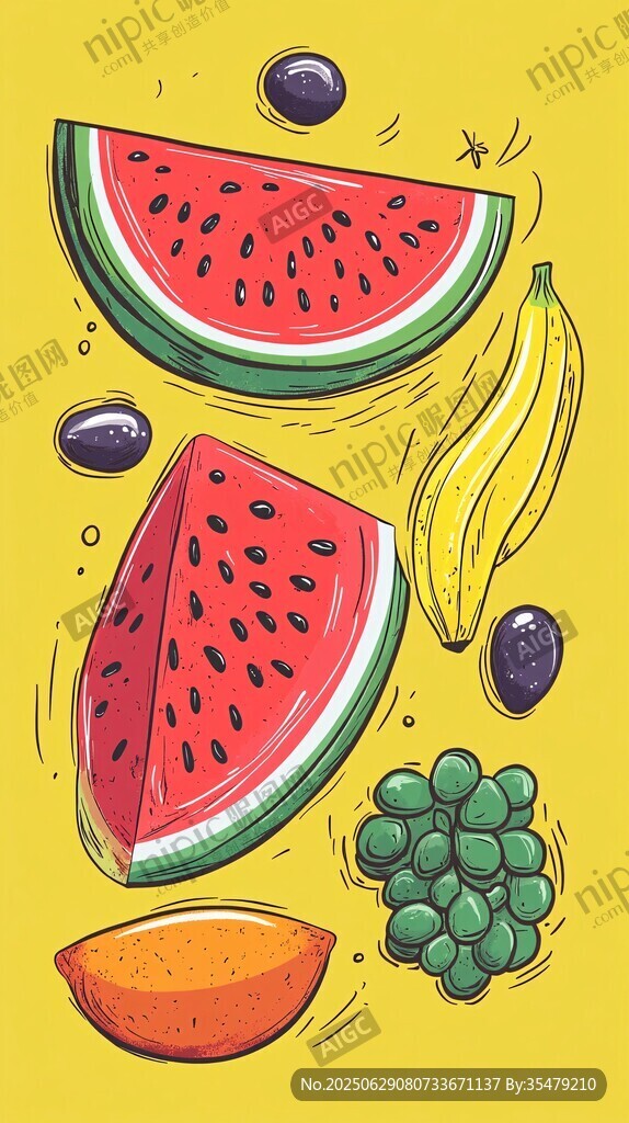 缤纷水果插画