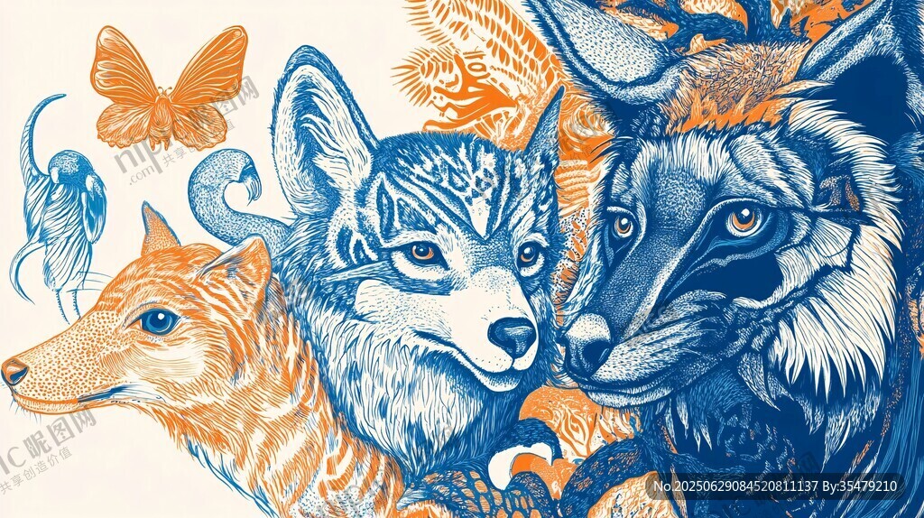奇幻动物插画中的野性魅力