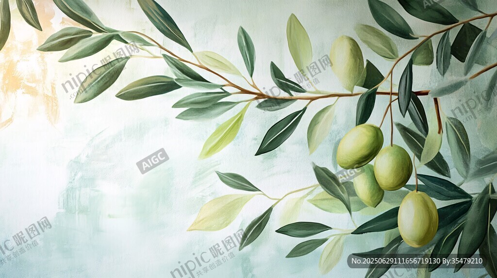 橄榄枝特写 清新自然画面