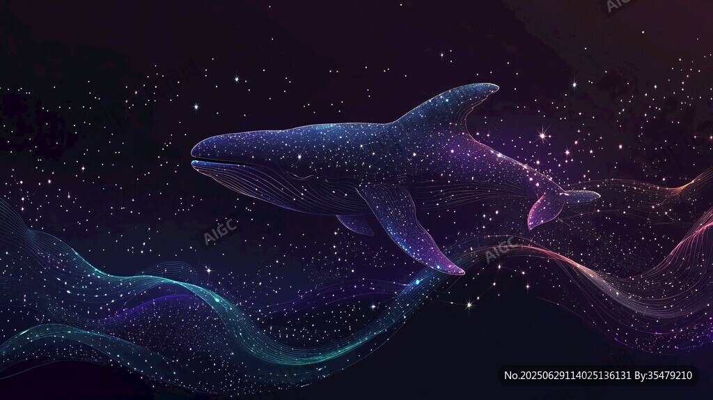 梦幻星空鲸鱼奇幻遨游