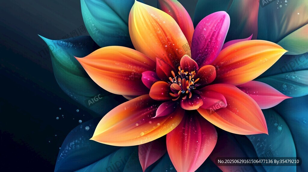 绚丽多彩花卉特写