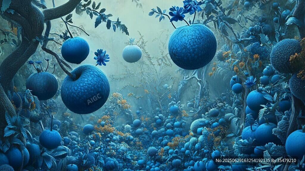 梦幻蓝调奇幻植物世界