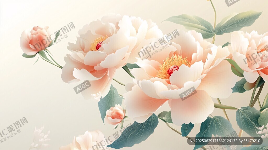 唯美粉色牡丹花绽放画面