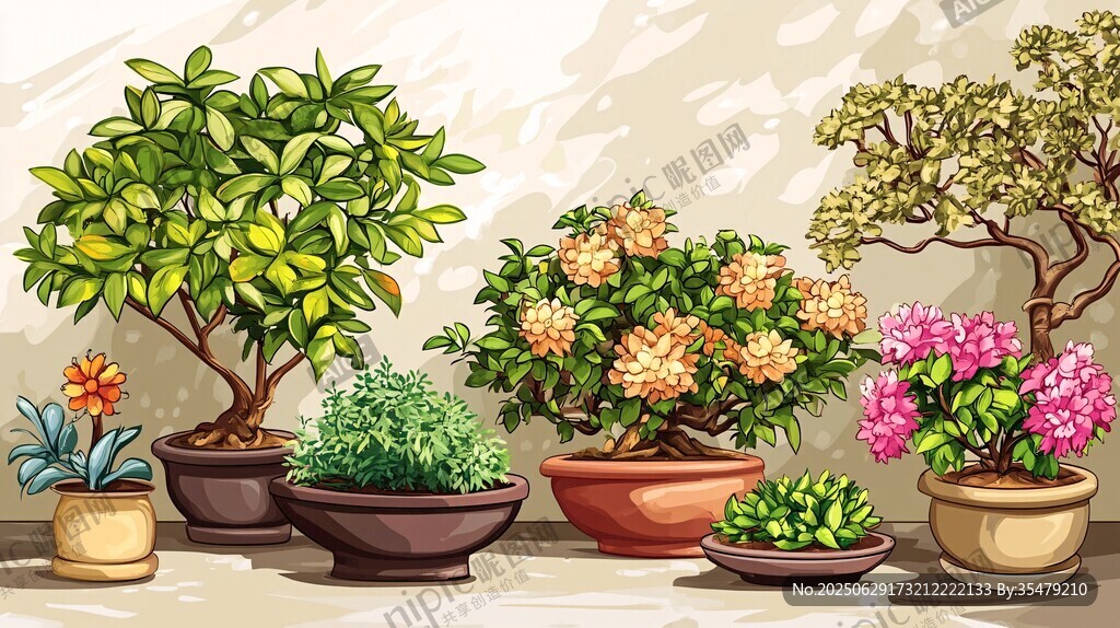 室内多彩盆栽植物组合