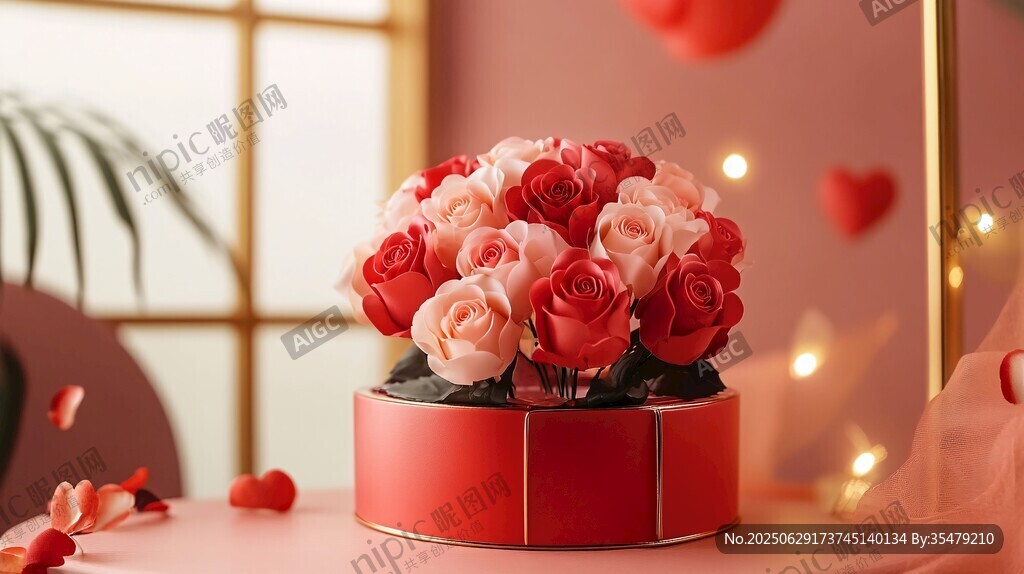浪漫红盒玫瑰 爱意满满
