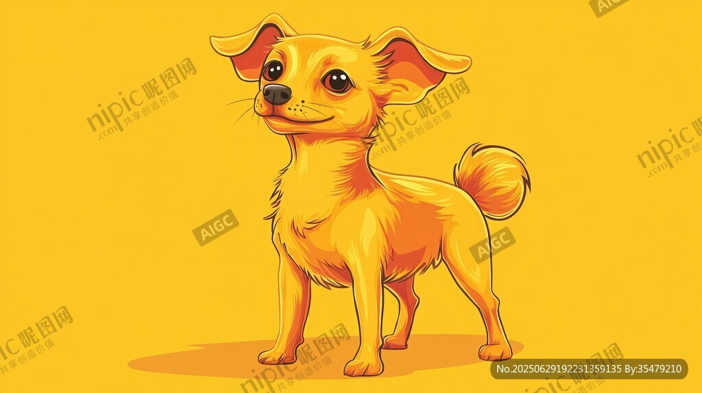 可爱吉娃娃插画