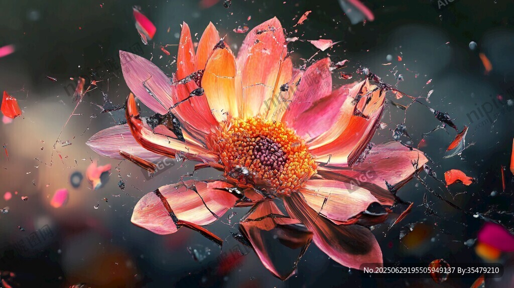 梦幻破碎的绚烂花朵