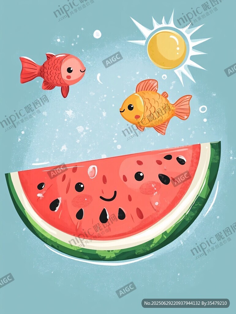 西瓜与金鱼的夏日奇遇
