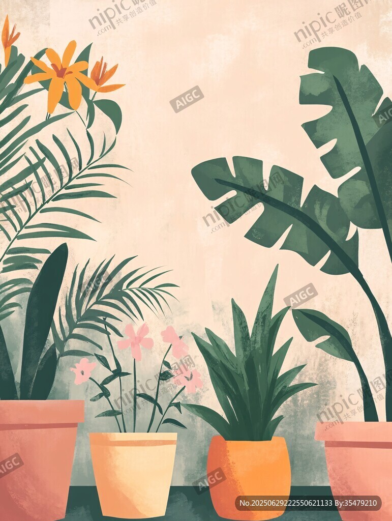 室内多彩盆栽植物组合