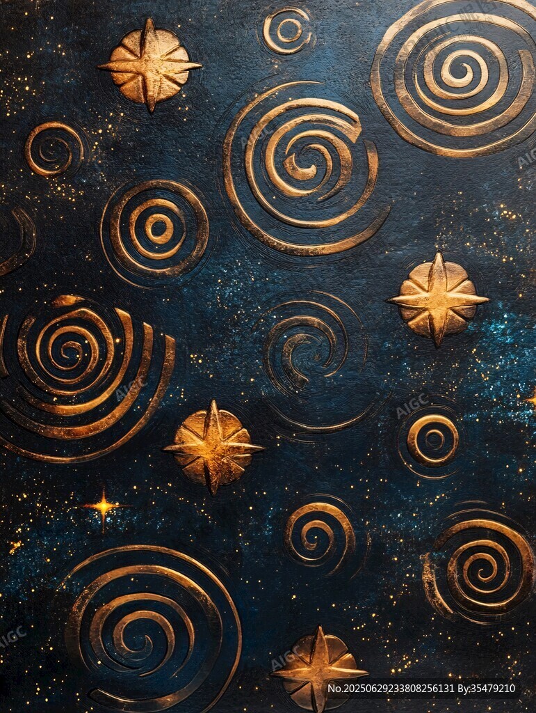 金色星旋夜空梦幻背景