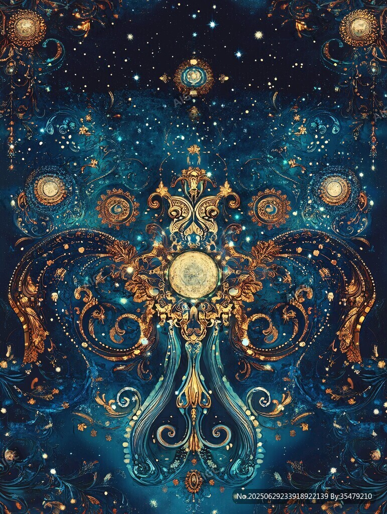 梦幻星空神秘装饰图案