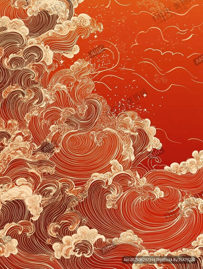 中式海浪图