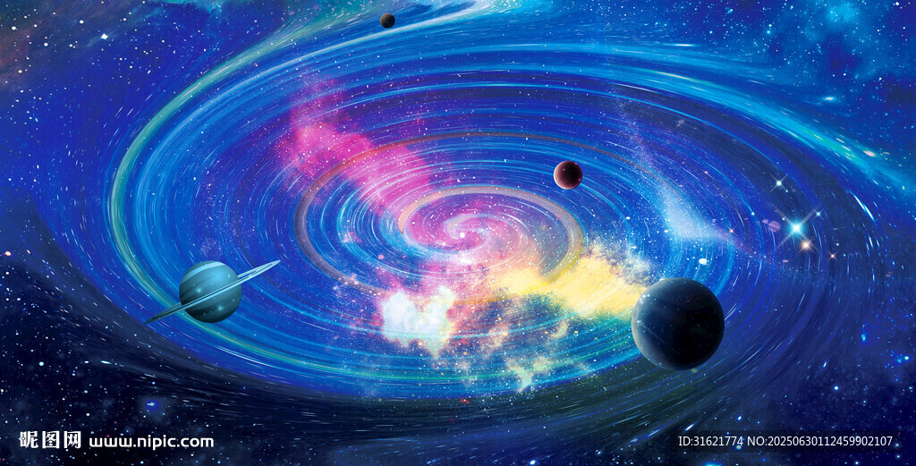 蓝色璀璨星空图 