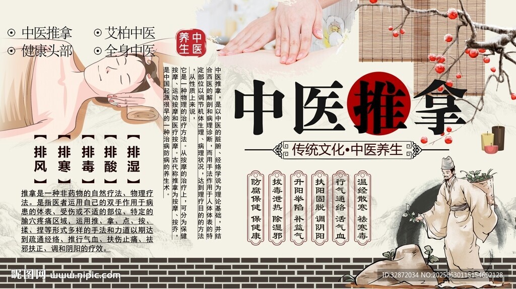 中医推拿背景墙