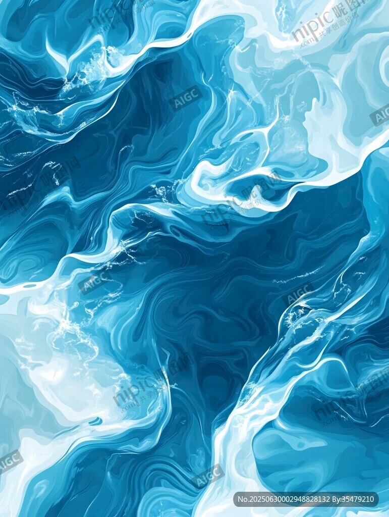梦幻蓝色流体纹理背景
