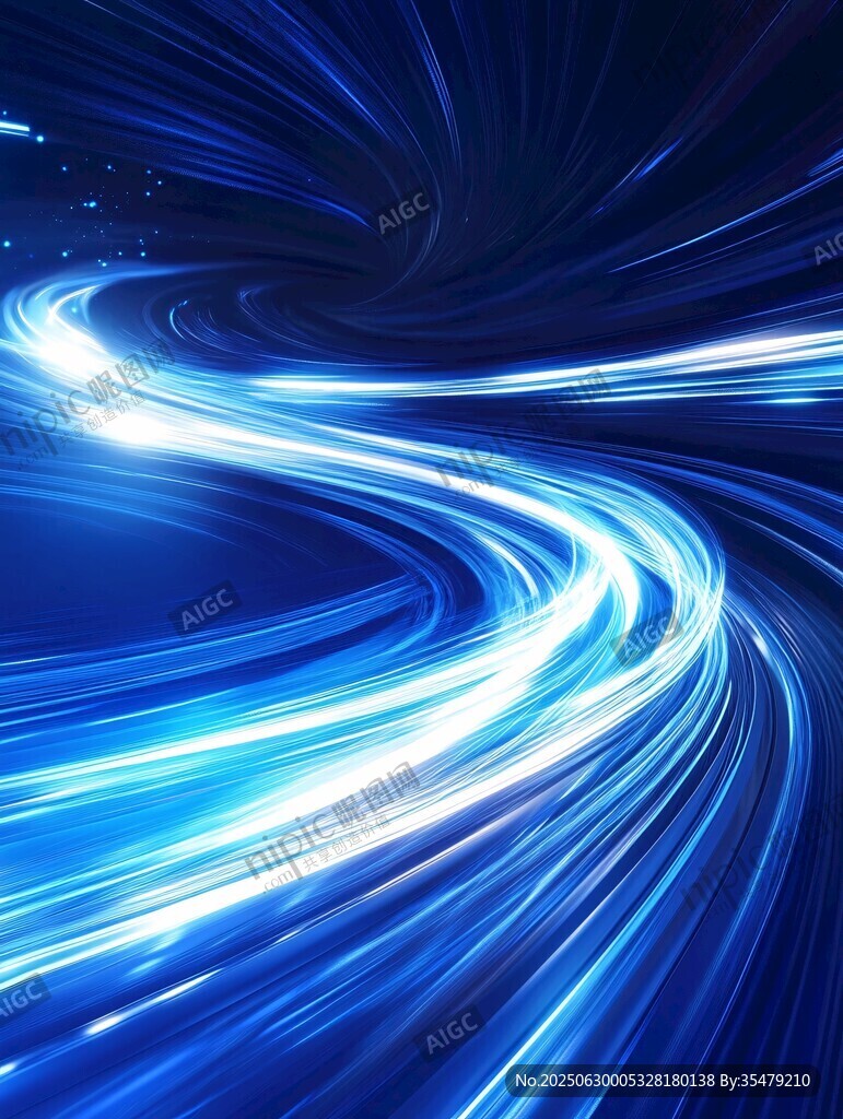 蓝色流光动感科技背景图