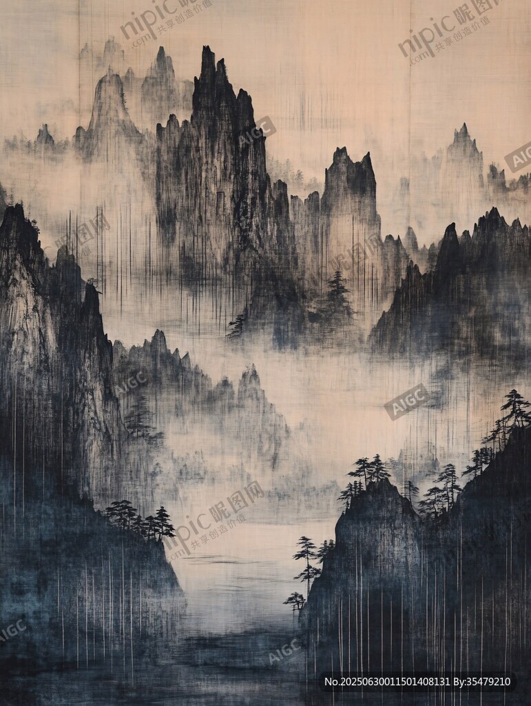 水墨山水间 云雾绕奇峰