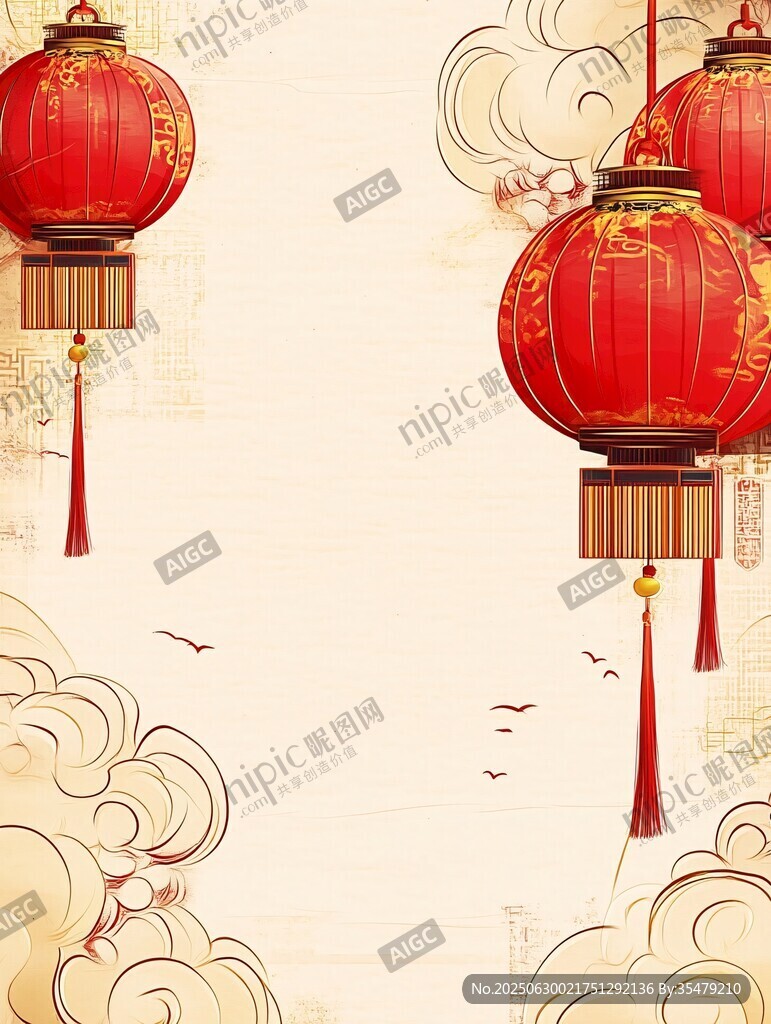 中式灯笼喜庆背景图