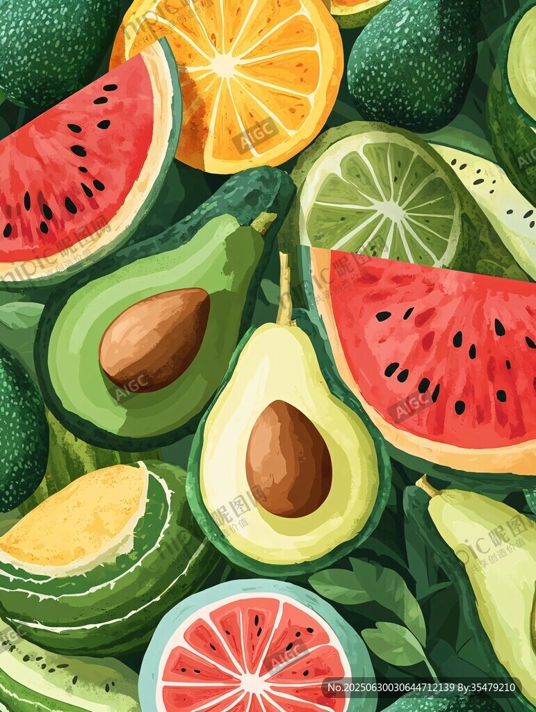 缤纷水果插画
