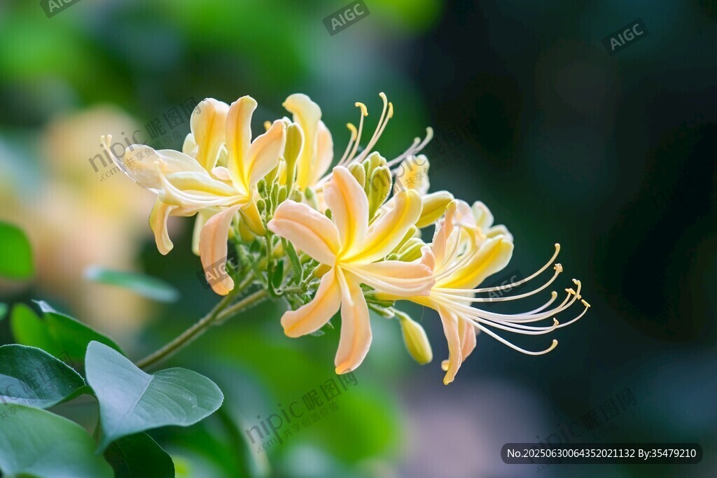 金黄金银花特写