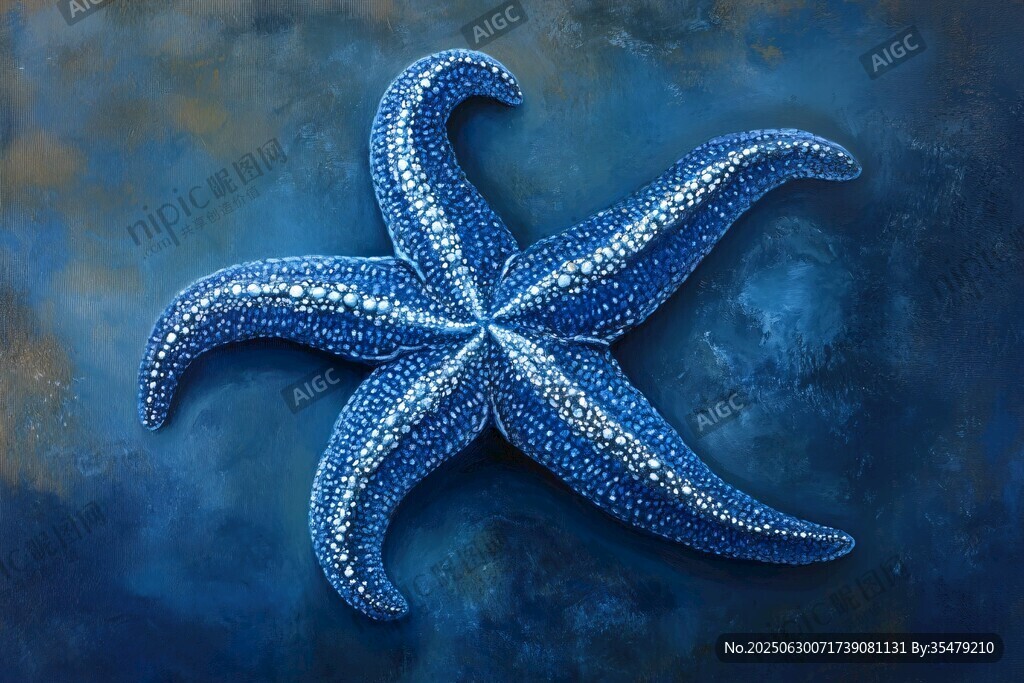 梦幻蓝色海星的海洋之美