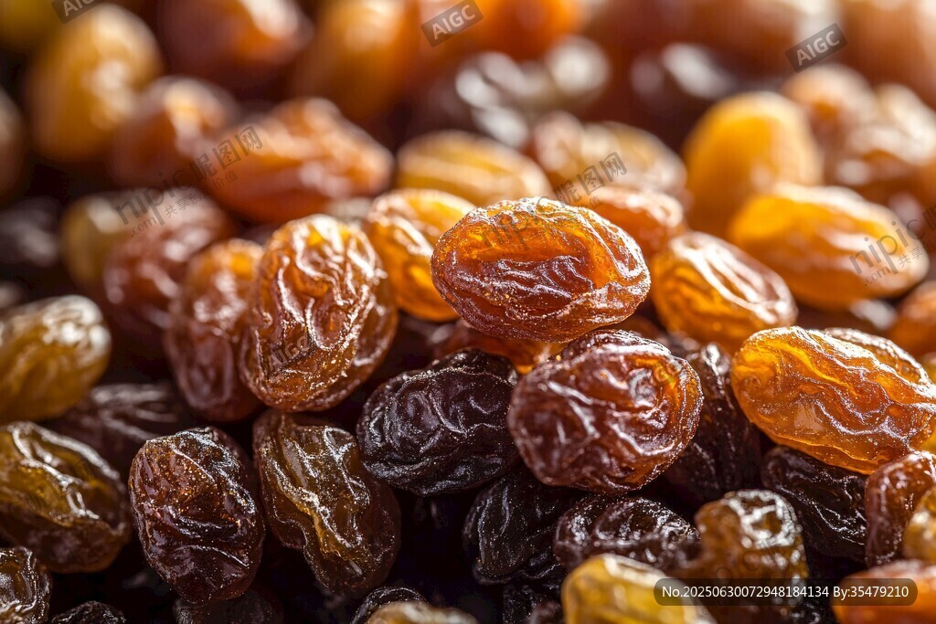 多彩葡萄干特写