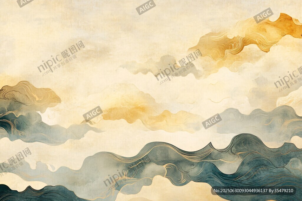 水墨云海意境图