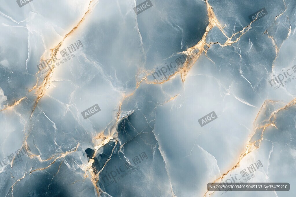 蓝金大理石纹理背景图