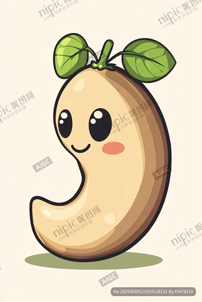 可爱卡通腰果形象
