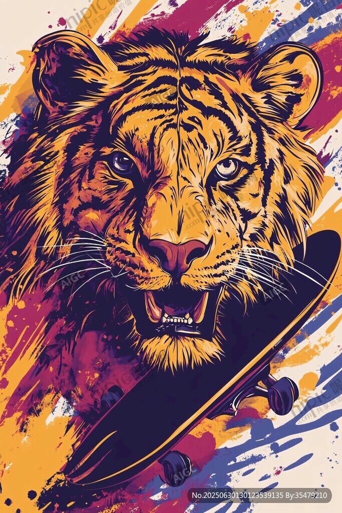 猛虎与滑板的潮流碰撞