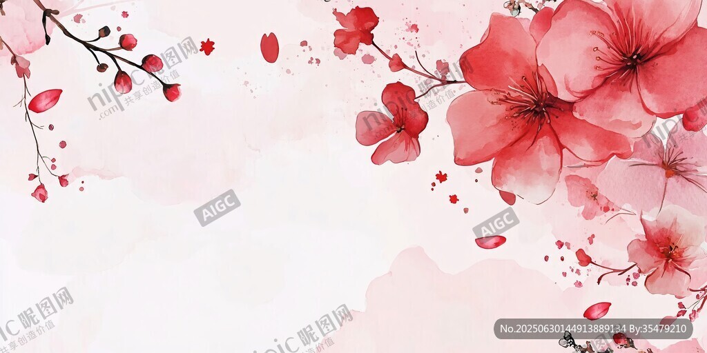 浪漫粉色花卉背景图