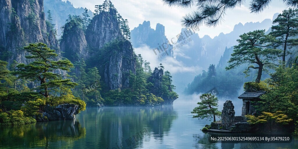 水墨山水间的清幽景致
