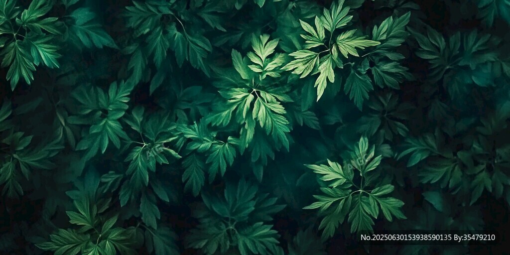 翠绿叶片构成的自然背景