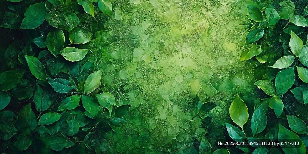 翠绿叶片构成的自然背景