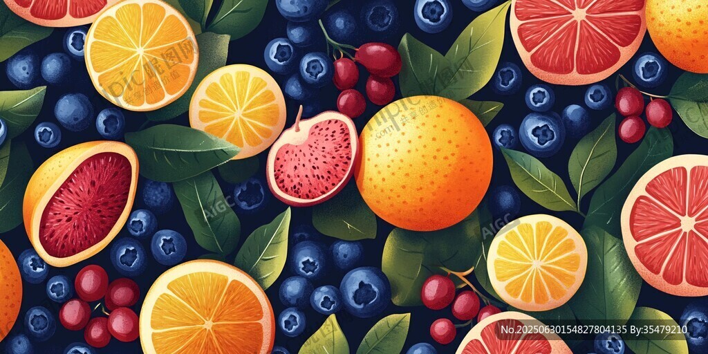 缤纷多彩的水果插画世界