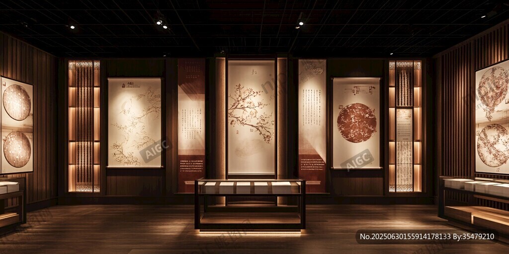 中式艺术展厅的典雅陈列