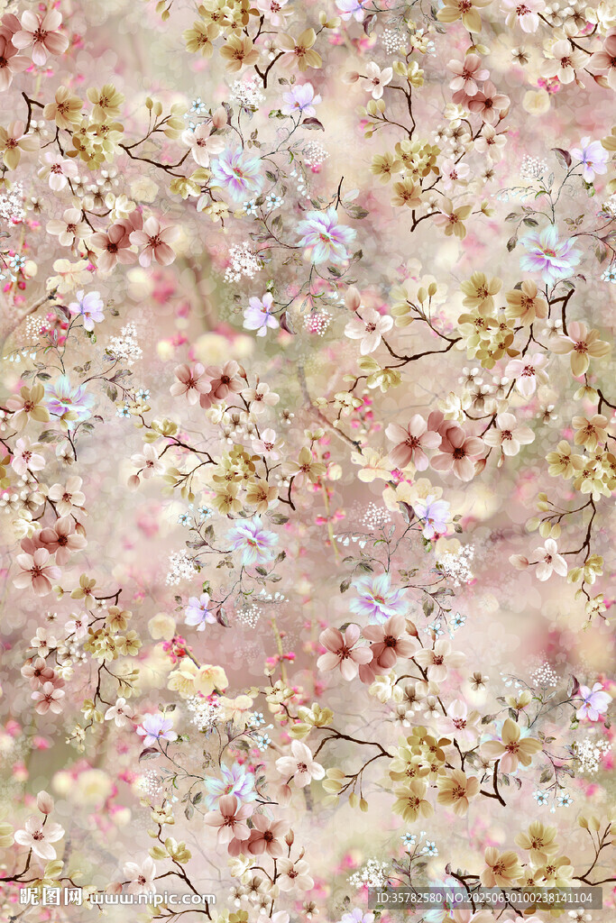 碎花图案布料纹理