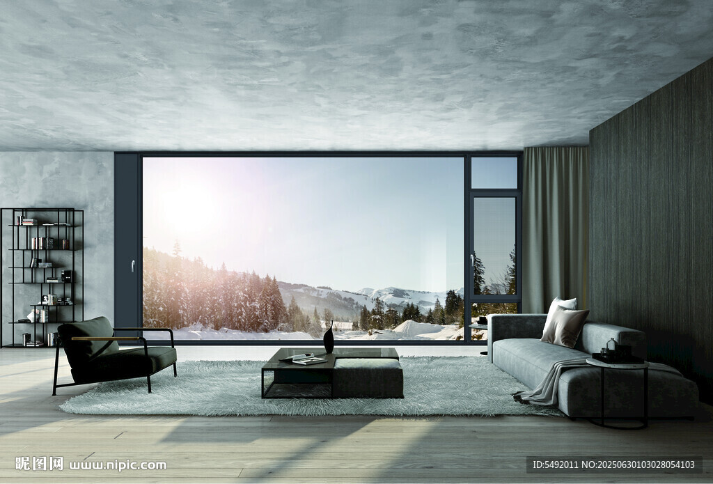 现代简约风宽敞客厅景观