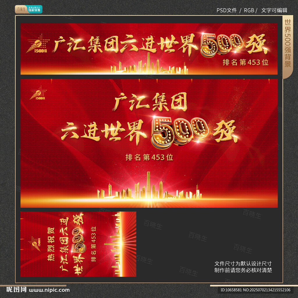 广汇集团六进世界500强海报
