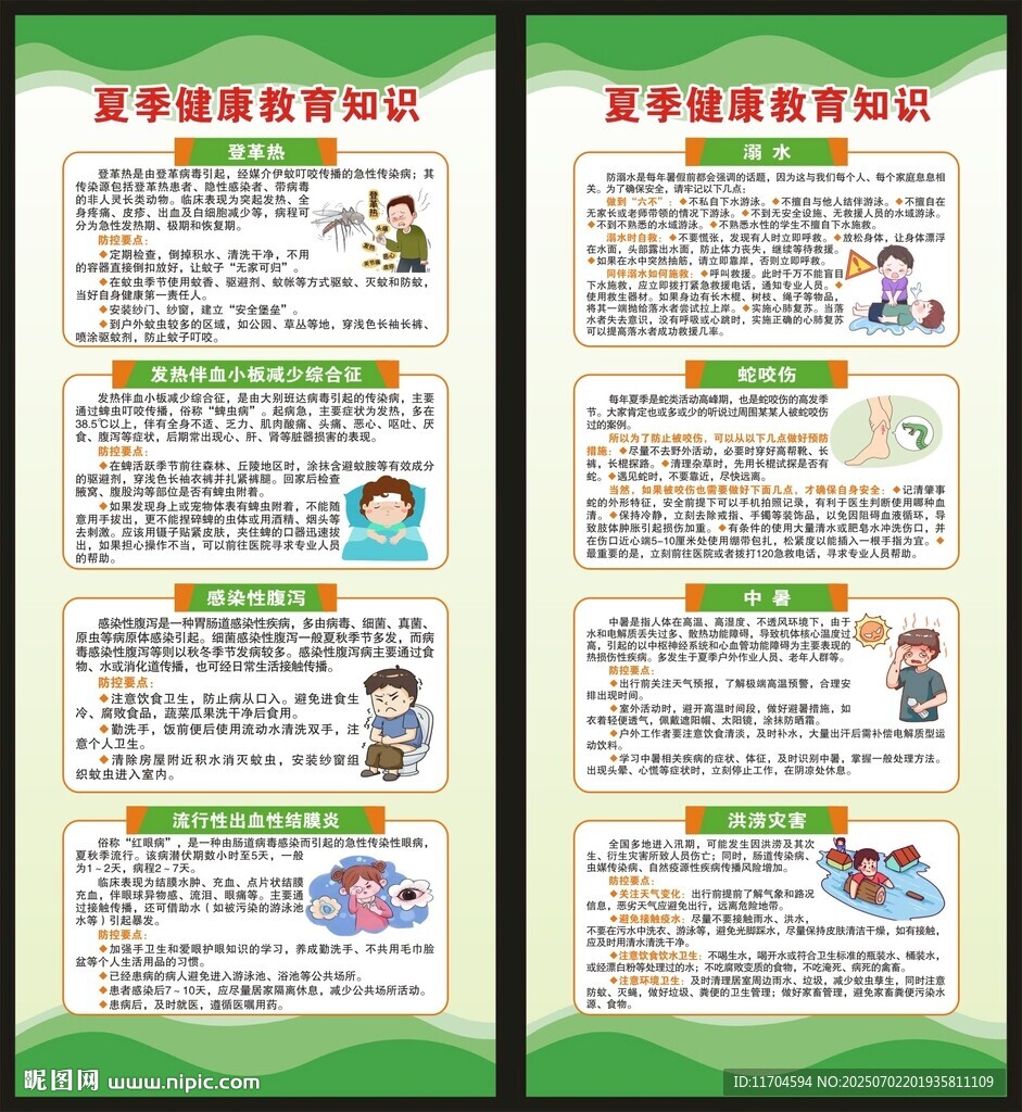 夏季健康教育知识展架