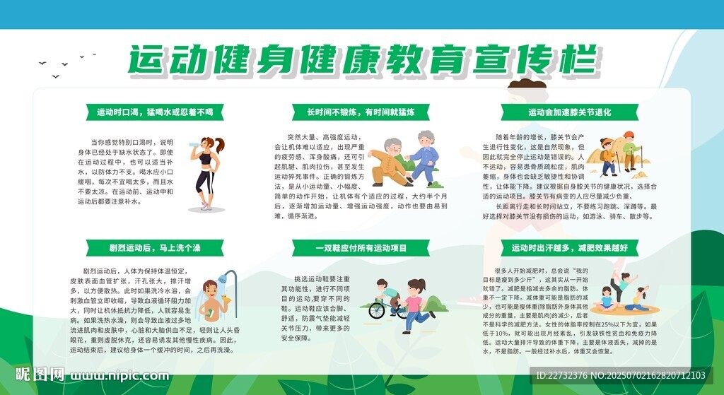 运动促进健康教育宣传栏