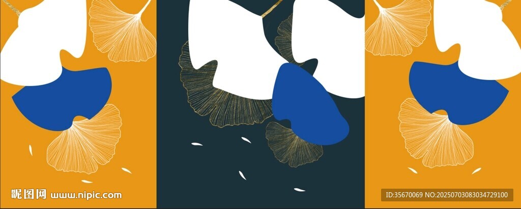抽象几何色块艺术画作