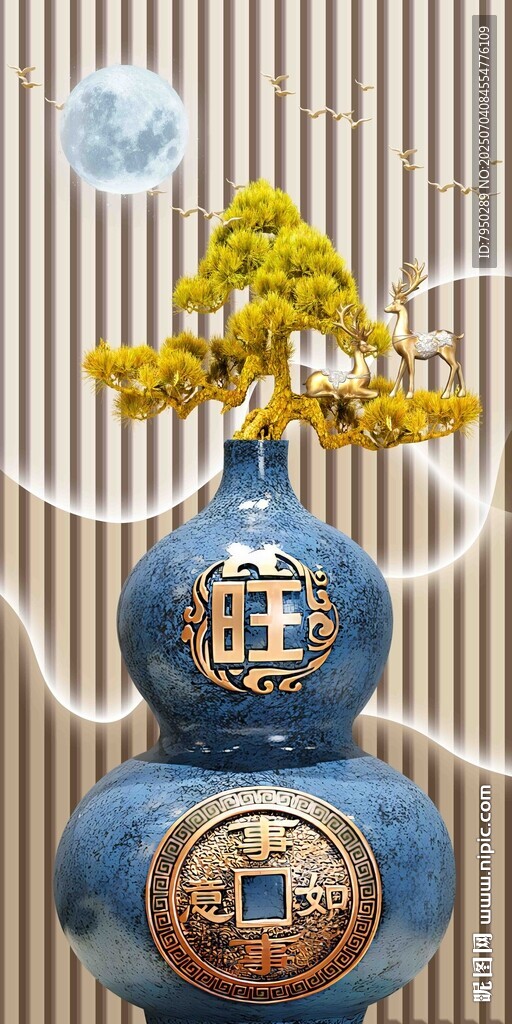 中式葫芦摆件装饰画