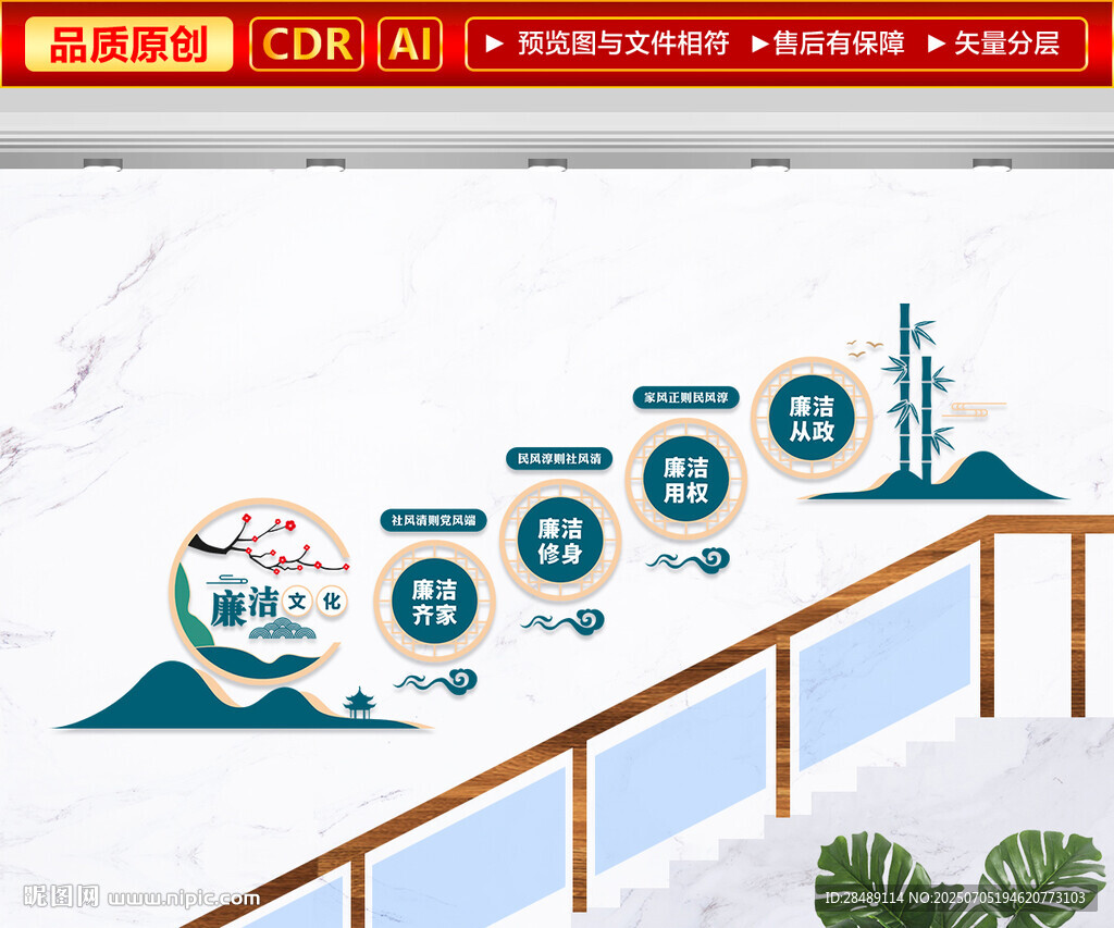 廉洁楼梯文化墙