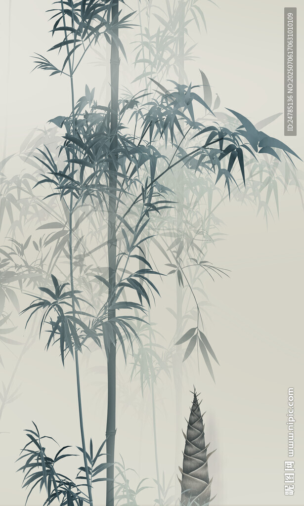 竖幅水墨竹子