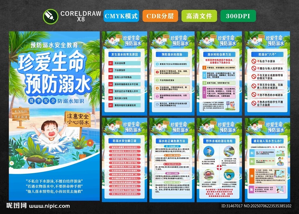 暑期防溺水展板