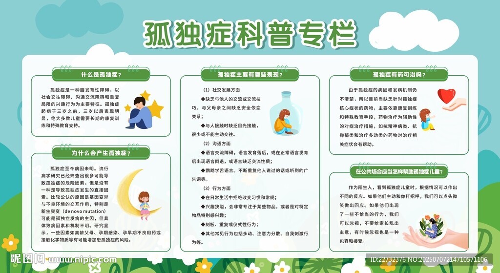 世界自闭症日孤独症日展板