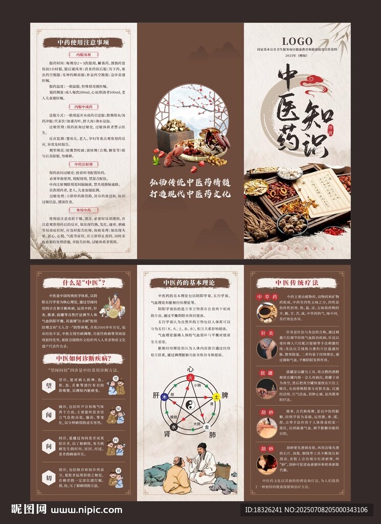 中医药保健宣传三折页