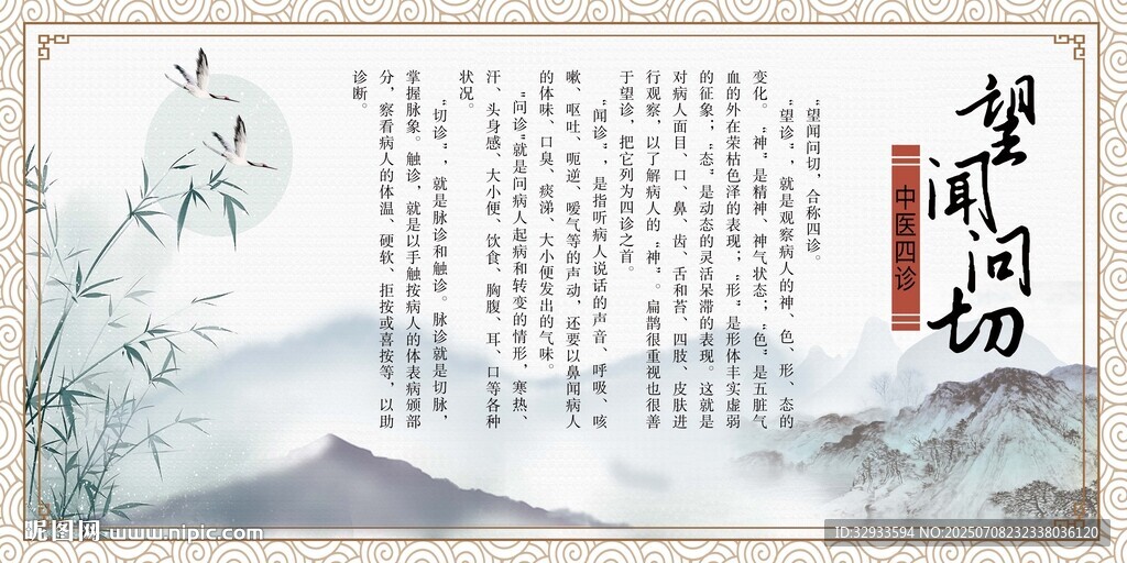 古风群山中医养生文化展板